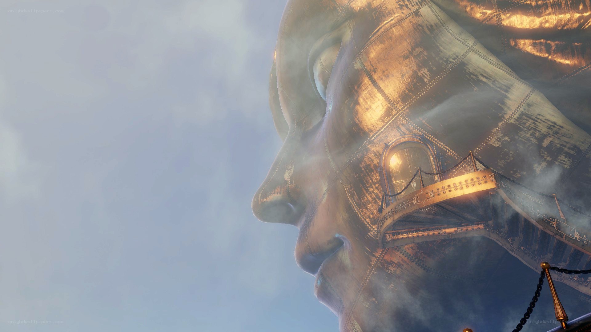 giant golden statue face
