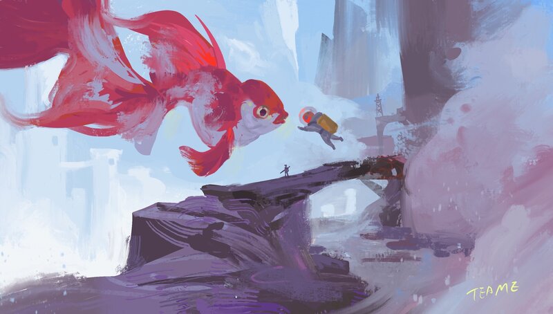 Giant Goldfish and Astronaut