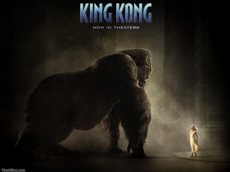 Giant Gorilla and Woman — Black, Dramatic