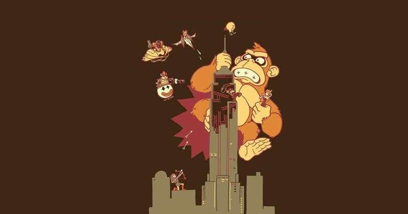 Giant Gorilla Attacking City — Brown