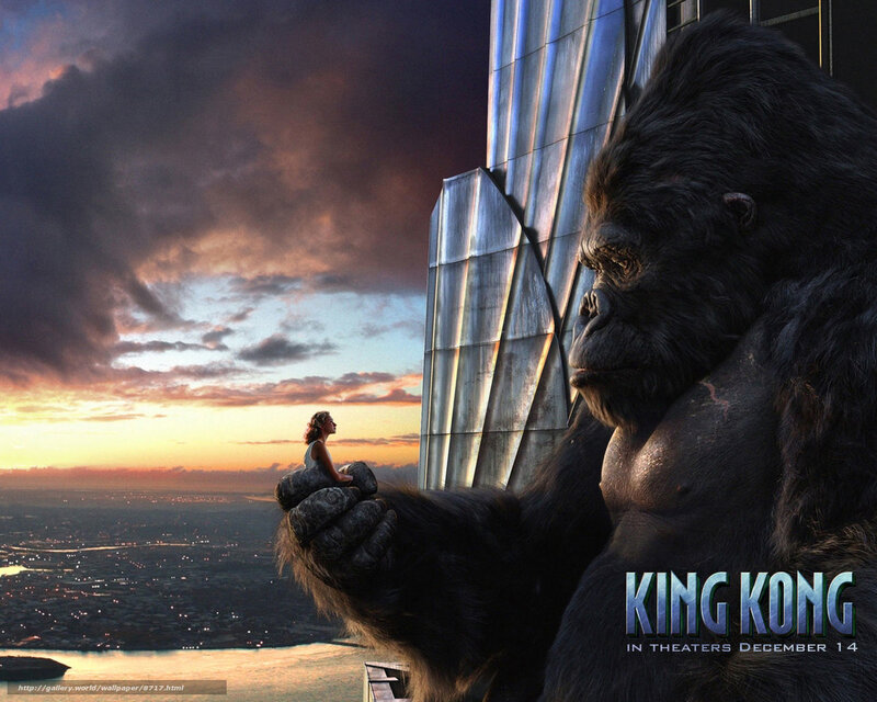 Giant Gorilla Holding Woman — Gray
