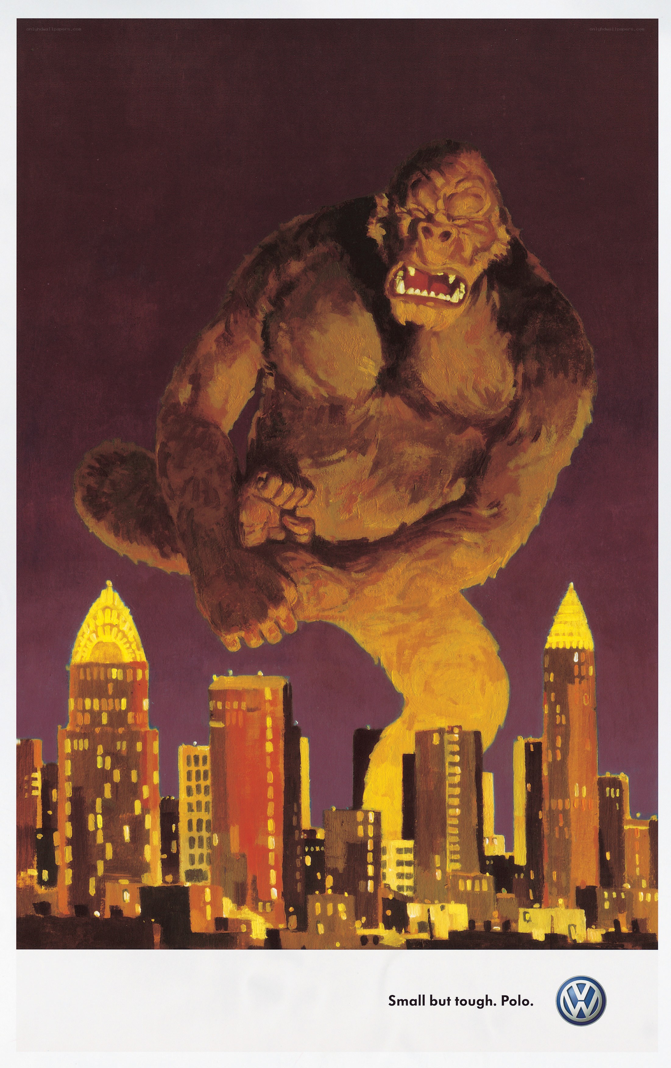 Giant gorilla over city