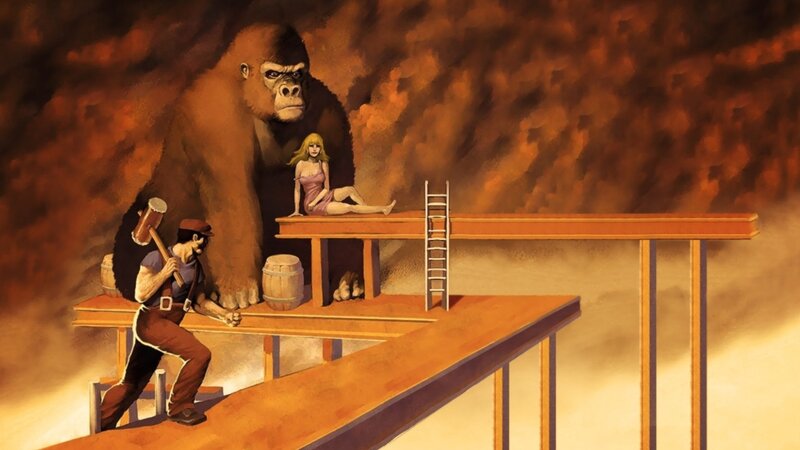 Giant gorilla with woman and man