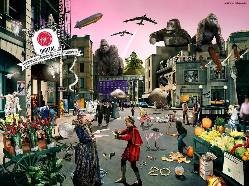 Giant Gorillas in City — Pink