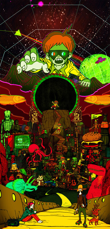 Giant Green Alien in Space