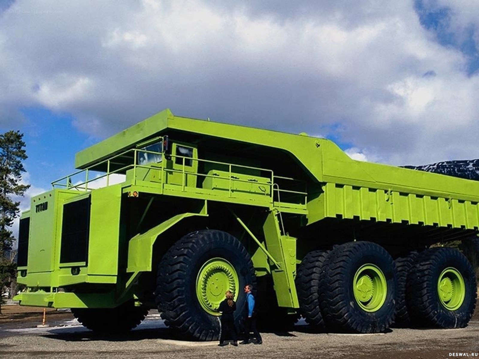 Giant green mining truck