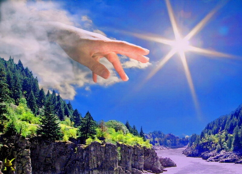 Giant Hand from Sky — Blue