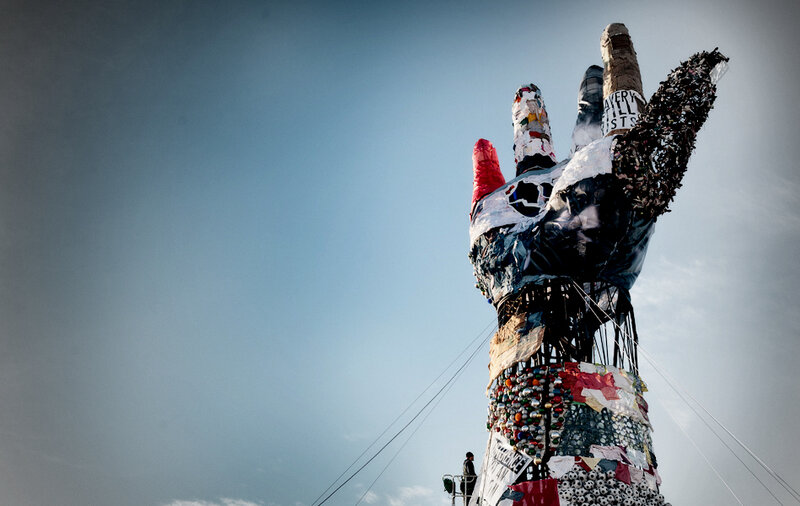 Giant Hand Sculpture — Blue
