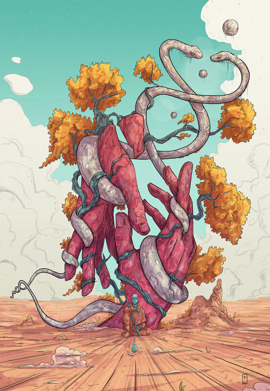 Giant Hands with Snakes