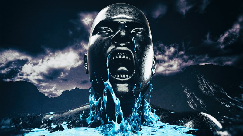 Giant Head Emerging from Water