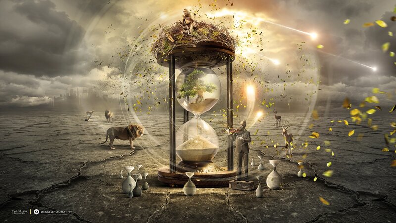 Giant Hourglass with Animals