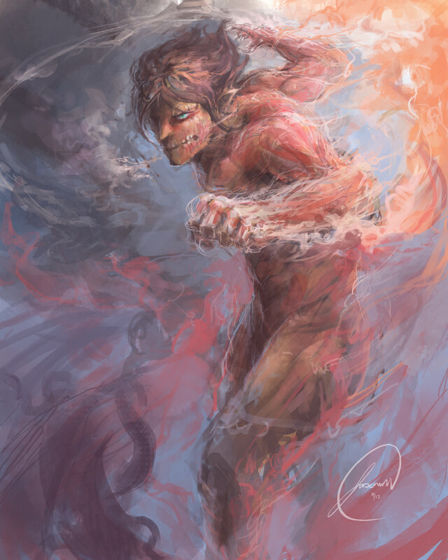 Giant Humanoid Figure — Red, Dramatic