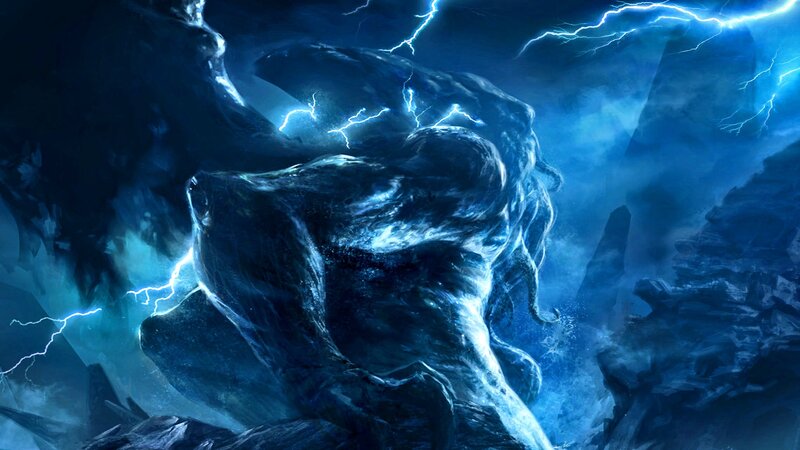 Giant Ice Creature — Blue, Dramatic