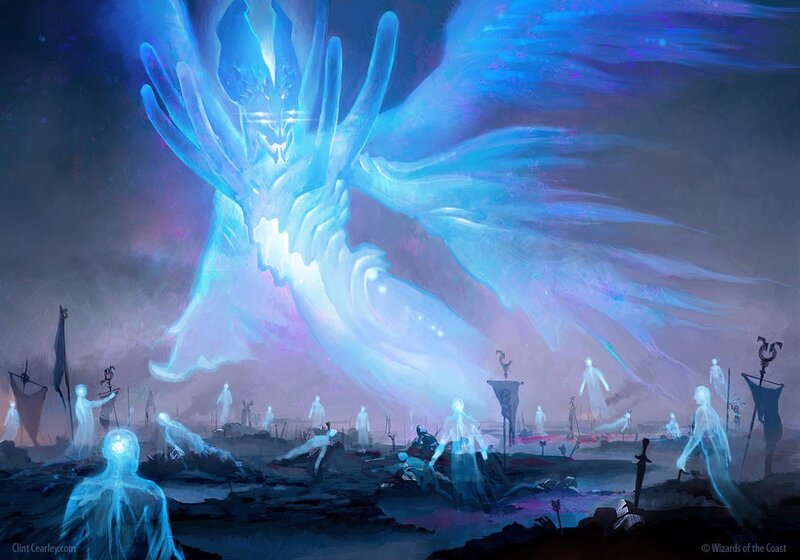 Giant ice spirit over battlefield