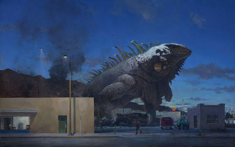 Giant Iguana in City