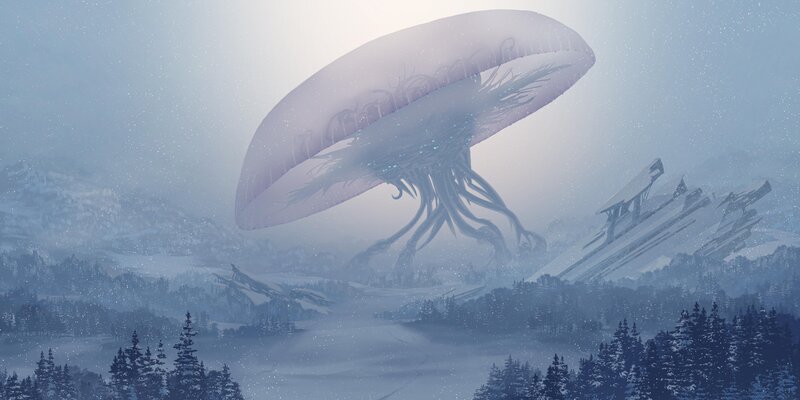 Giant Jellyfish-like Creature — Blue