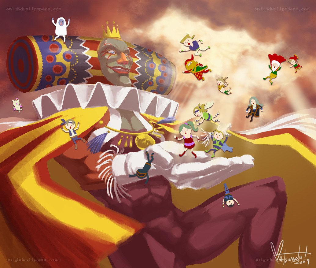 Giant King and Flying People