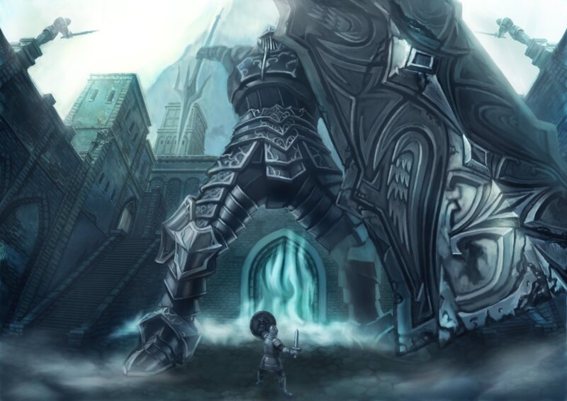 giant knight and small warrior