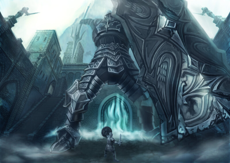 giant knight and small warrior