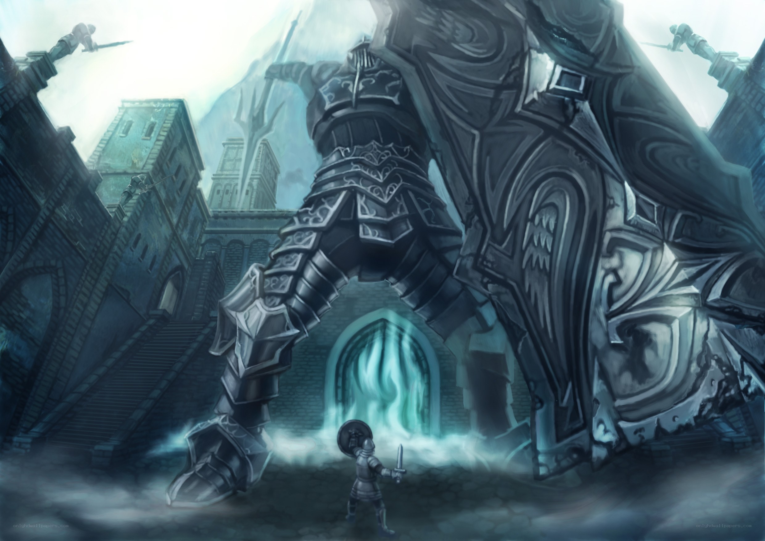 giant knight and small warrior