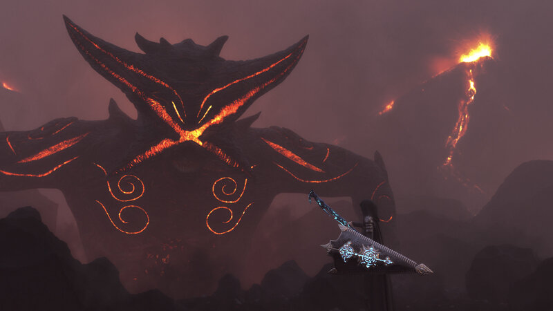 Giant Lava Monster — Red, Dramatic