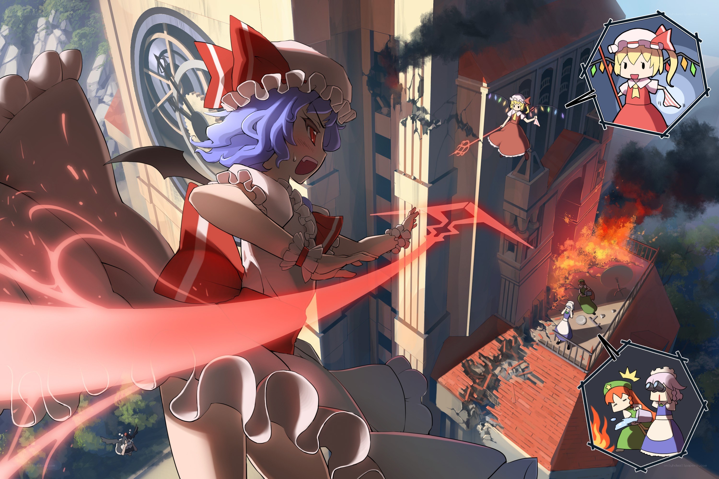 Giant maid attacks a city