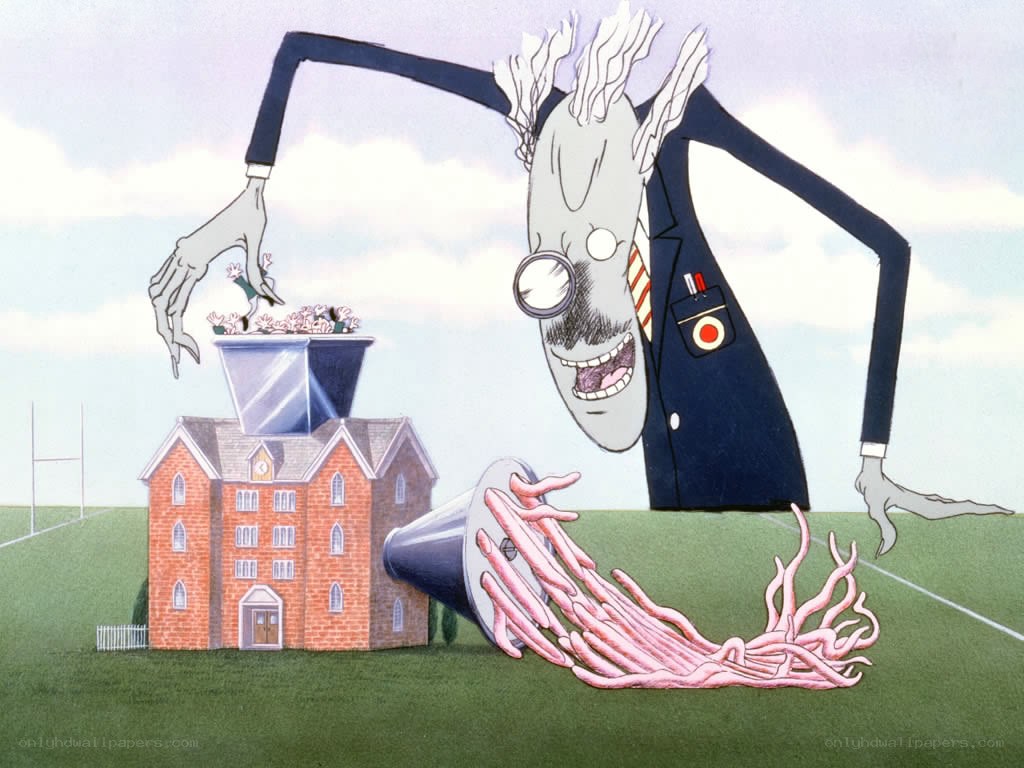 giant man with house