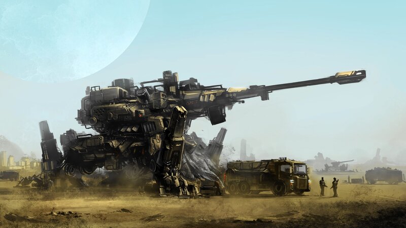 Giant Mech Robot — Brown, Dramatic