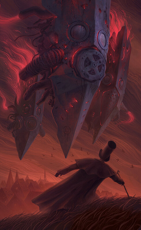 Giant Mechanical Bird — Red