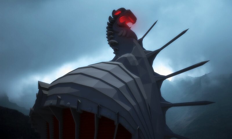 giant mechanical dragon head
