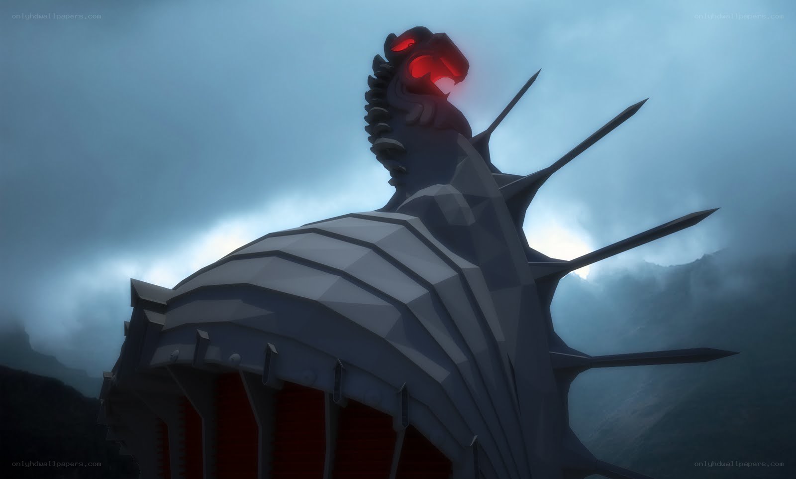 giant mechanical dragon head