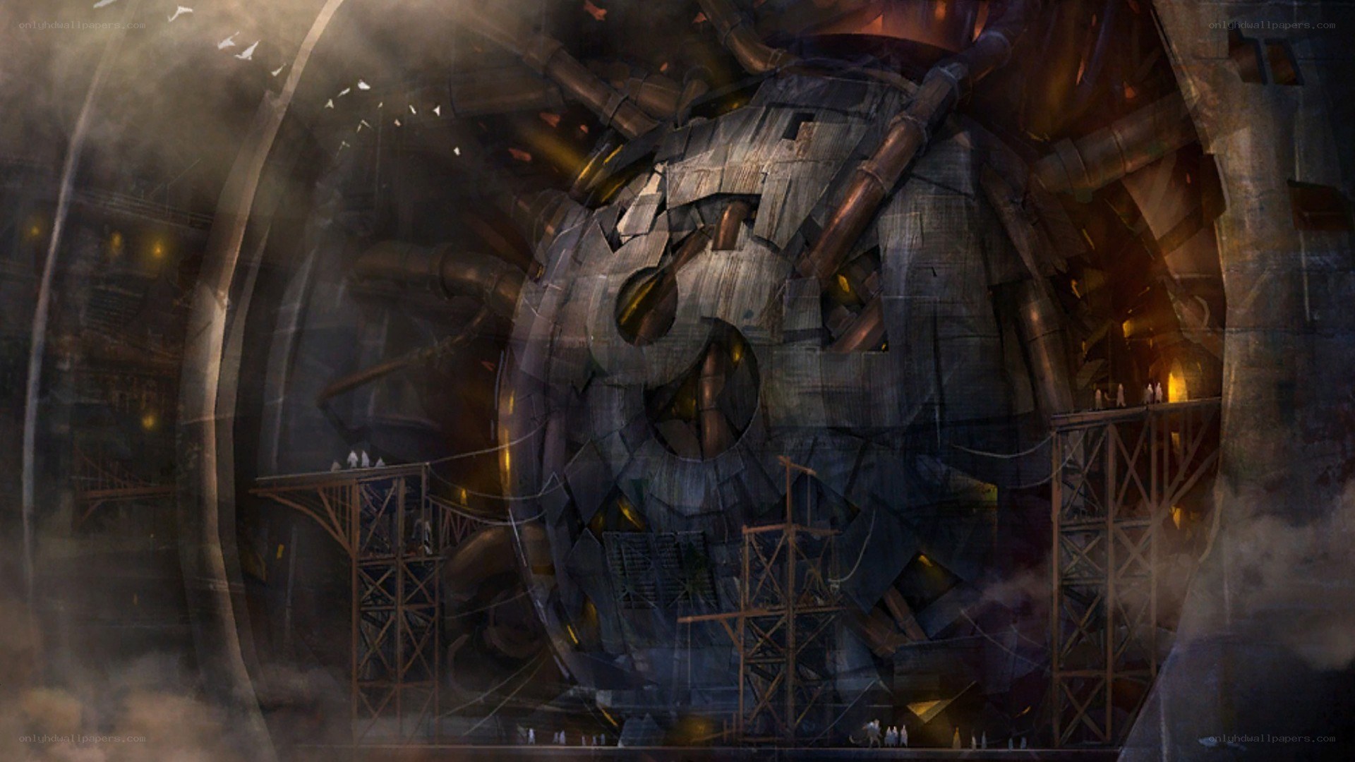 giant mechanical sphere in factory