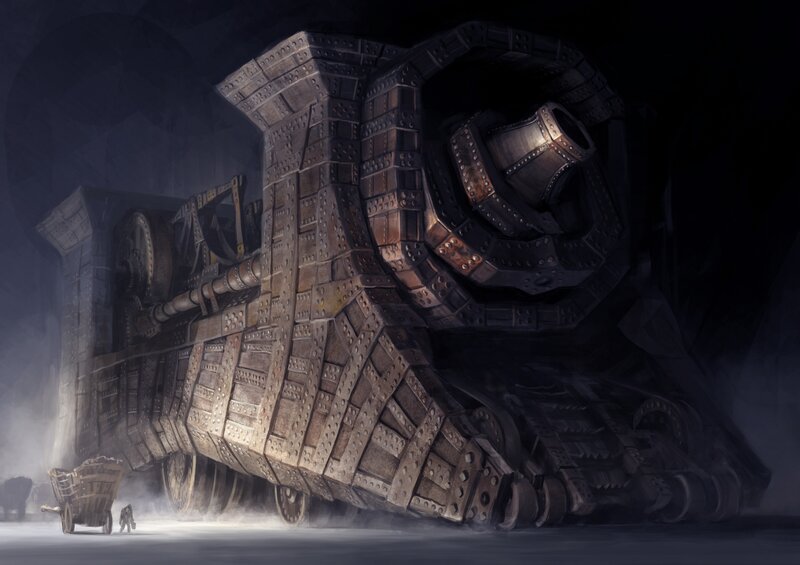 giant mechanical train wreck