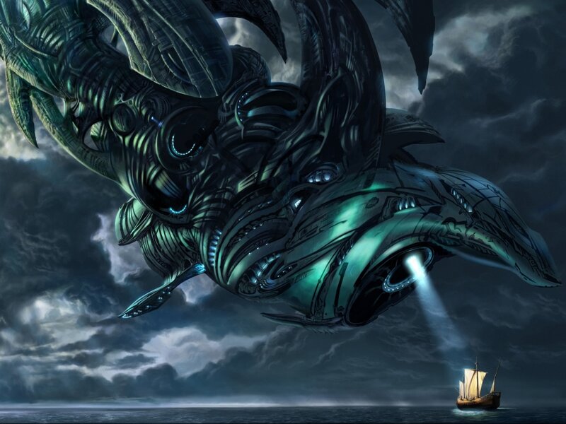Giant Mechanical Whale — Dark Blue