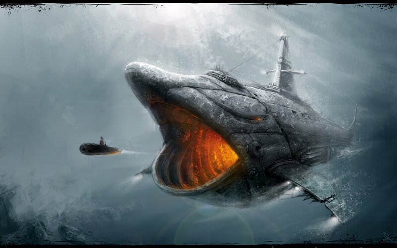 Giant Mechanical Whale — Gray