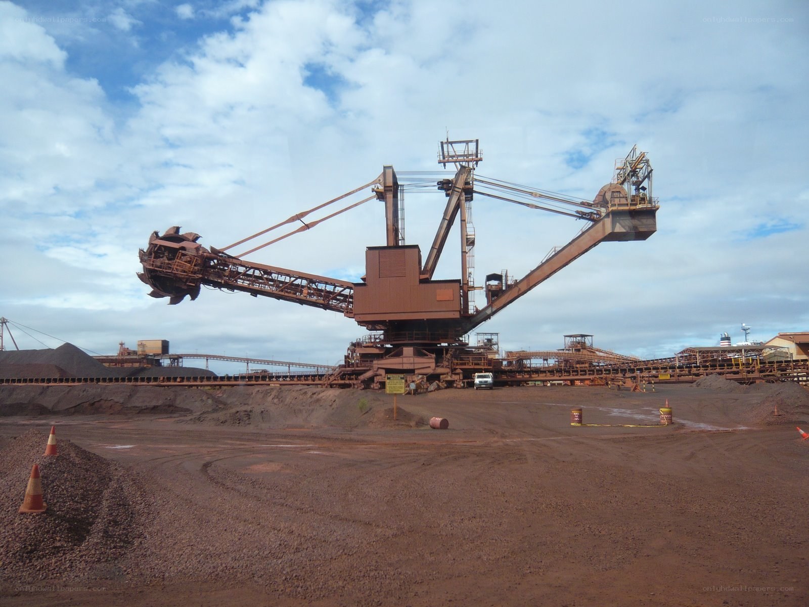 giant mining excavator at a mine site