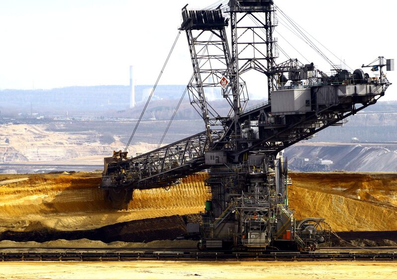 Giant mining excavator at work