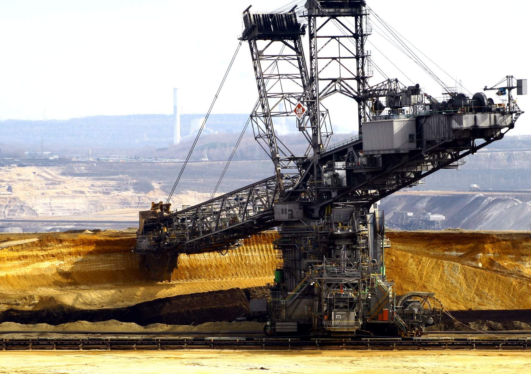 Giant mining excavator at work
