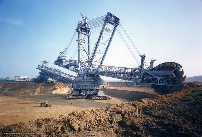giant mining excavator at work