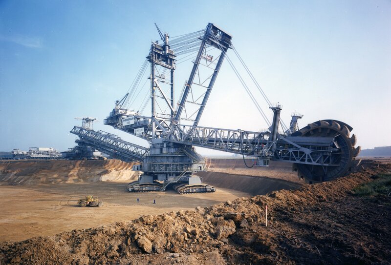 Giant Mining Excavator — Brown, Industrial, Afternoon