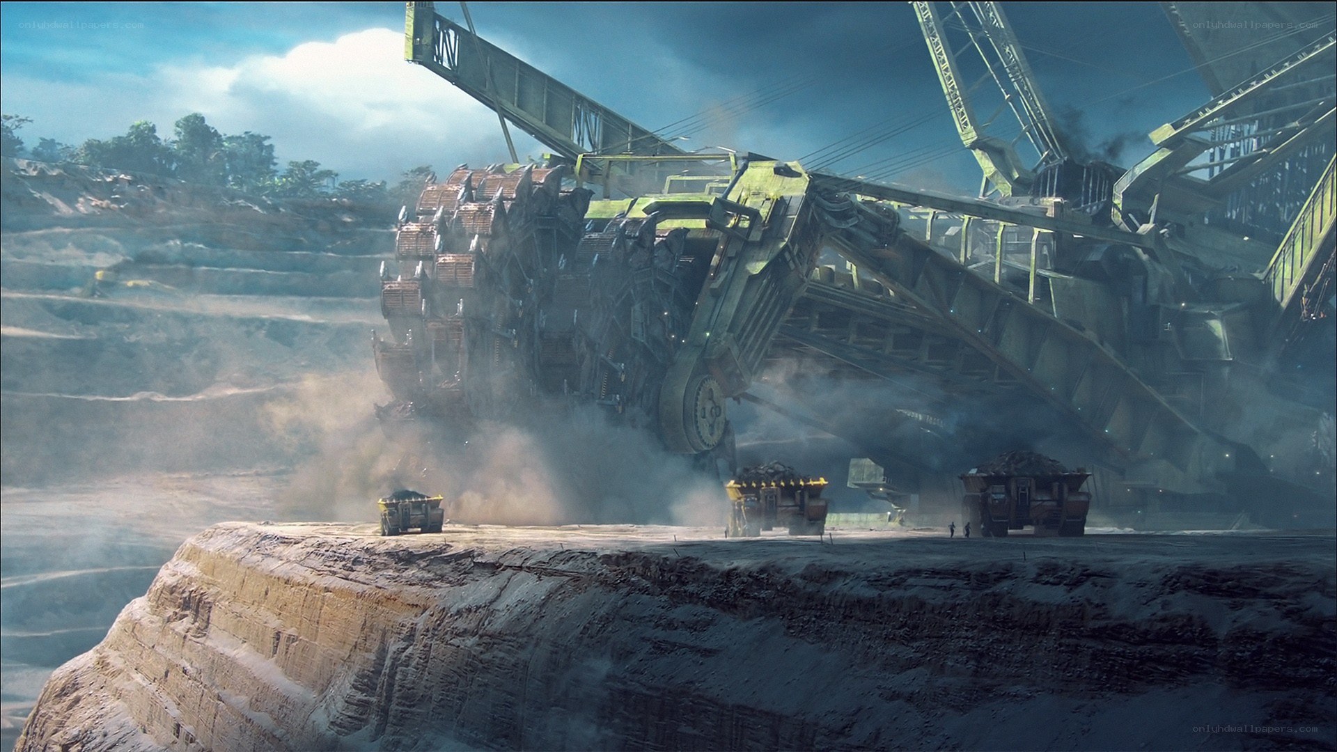 giant mining machine at quarry