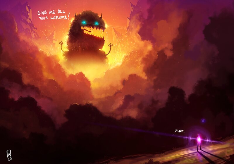 Giant Monster and Person