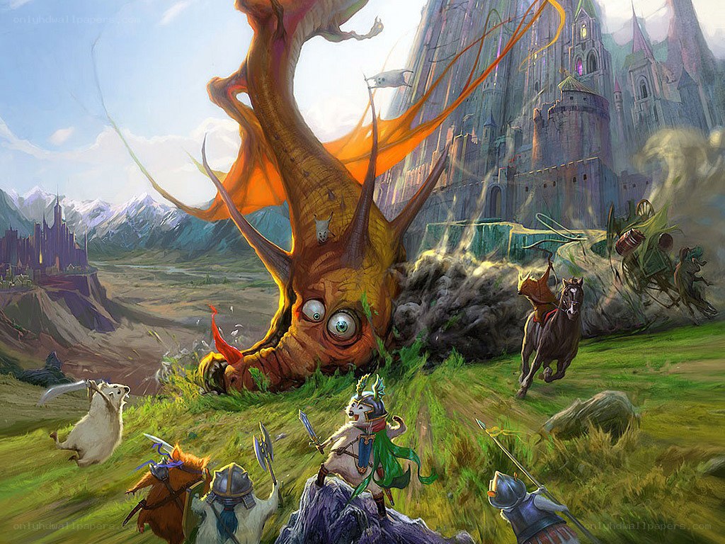 Giant monster attacks a kingdom