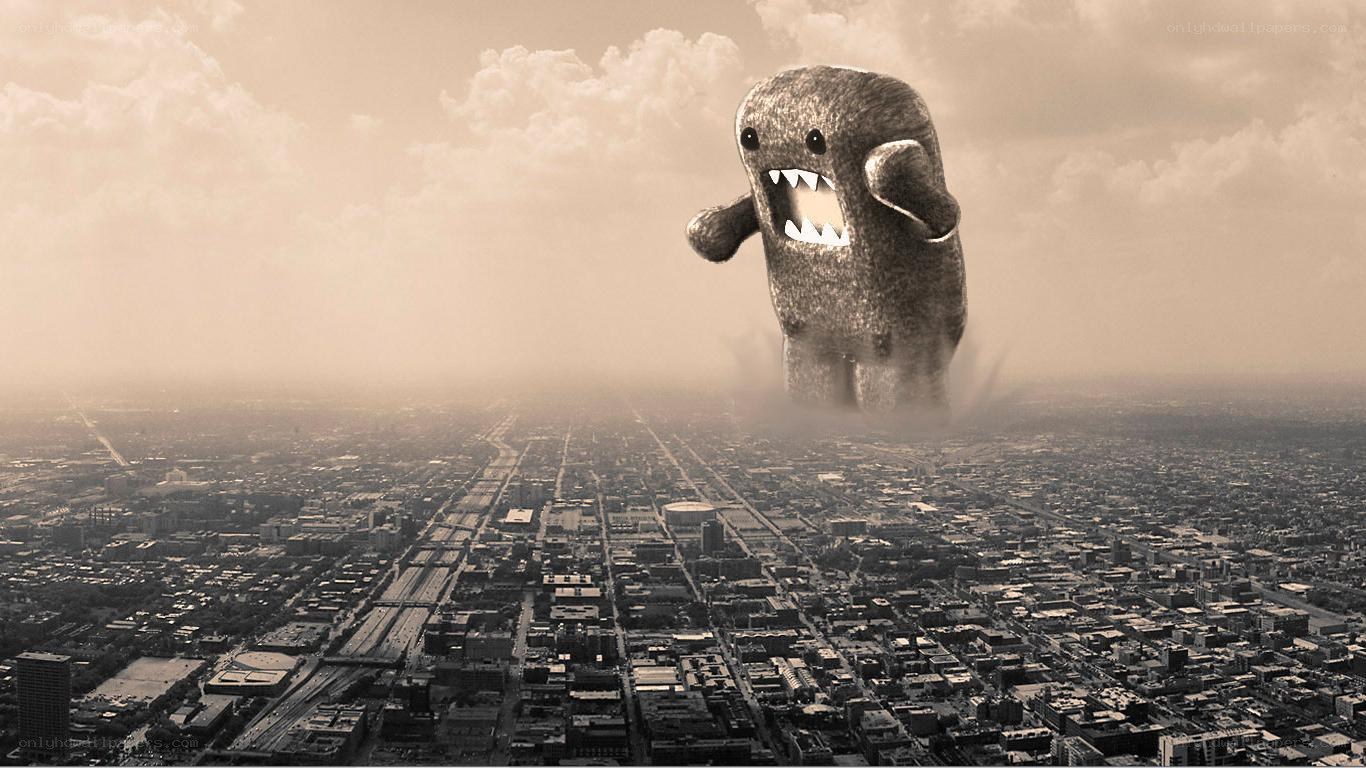 giant monster attacks city