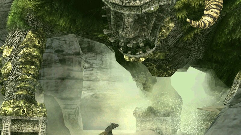 giant monster in ancient ruins