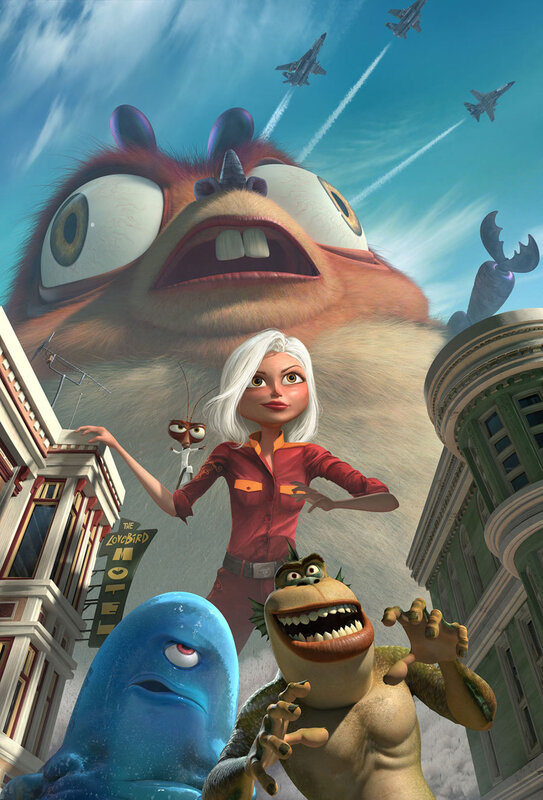 Giant Monster in City — Blue, Chaotic