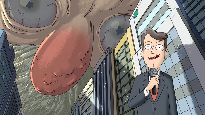 Giant Monster in City — Gray, Dramatic
