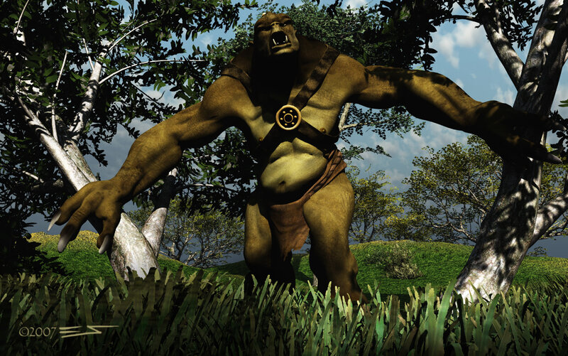 giant monster in forest