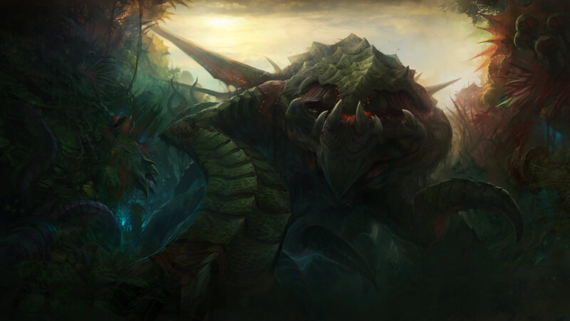 Giant Monster in Jungle — Green