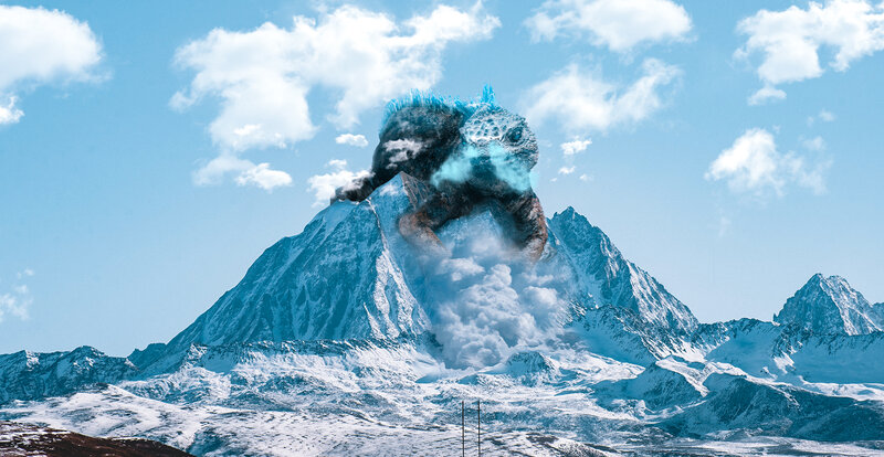 Giant Monster in Mountains